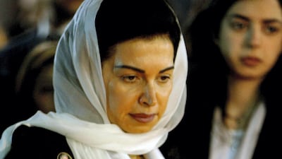 Nazik Hariri prays at her husband’s grave in Beirut just over a month after his death AFP