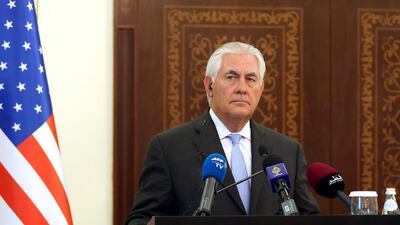 US Secretary of State Rex Tillerson in Doha on Tuesday. AFP PHOTO / STRINGER