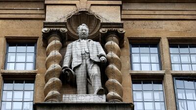 A statue of Cecil Rhodes outside Oriel College, Oxford, UK. Eddie Keogh / Reuters