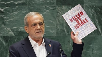 Iran's President Masoud Pezeshkian addressed the UN General Assembly on Wednesday. Reuters