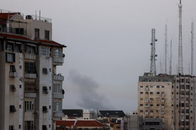 Smoke rises during Israeli air strikes in Gaza on Wednesday. Reuters