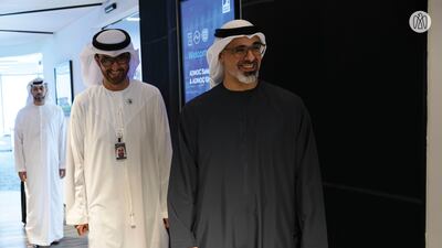 Sheikh Khaled bin Mohamed, Crown Prince of Abu Dhabi and Chairman of the Abu Dhabi Executive Council, has visited Adnoc’s trading office with Dr Sultan Al Jaber, Minister of Industry and Advanced Technology, and managing director and group chief executive of Adnoc. All photos: Abu Dhabi Media Office