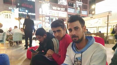 Construction worker Abbas Salam, 16, says he cannot afford to pay for encrypted channels to watch the matches so he enjoys the games at the fan zone