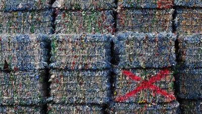 Bales of plastic at a recycling facility in Switzerland. Stefan Wermuth / Bloomberg