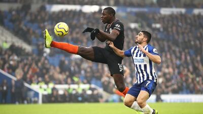 Kurt Zouma of Chelsea at American Express Community Stadium. Getty Images