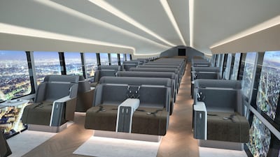 A 100-seat cabin formation on an Airlander 10 airship. All travellers have aisle and window views. All images courtesy Hybrid Aviation Vehicles