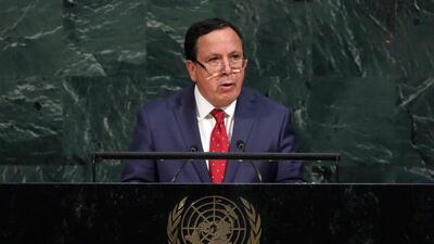 Foreign Minister Khemaies Jhinaoui of Tunisia addressed the United Nations General Assembly on Friday. Richard Drew/ AP Photo