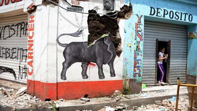 View of damages following the 6.9 quake that hit the area, in San Marcos department, 240km from Guatemala City. A strong 6.9-magnitude earthquake rocked parts of southern Mexico and Guatemala on Monday, killing at least two people and injuring more than 40 others. Johan Ordonez / AFP