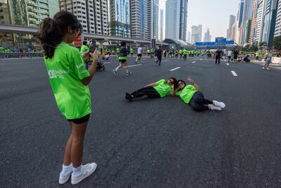 As with Dubai Run 2024, participants can pause to take photos without disrupting fellow runners. Ahmed Ramzan / The National