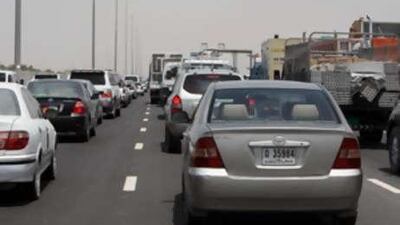 Traffic on Emirates Road, highway 311, is at a virtual standstill after a burst water pipe forces police to close the road.