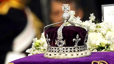 The Koh-i-noor is set within the Queen Mother's coronation crown. AP