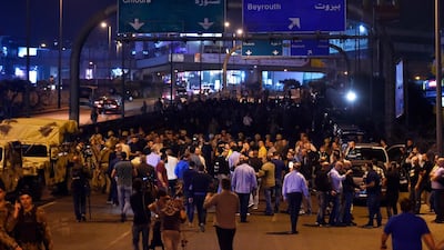Supporters of Lebanese president Michel Aoun arrive at Baabda to oppose activists demonstrating to demand the formation of a new government in Baabda, east Beirut, Lebanon. EPA