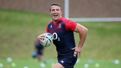 Sam Burgess shown during an England training session on Wednesday in Bagshot, England. David Rogers / Getty Images / September 16, 2015