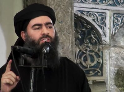 This file image made from video posted on a militant website July 5, 2014, purports to show the leader of ISIS Abu Bakr al-Baghdadi, delivering a sermon at a mosque in Iraq during his first public appearance. The Islamic State group released on Thursday, Sept. 28, 2017 a purported audio recording from top leader al-Baghdadi. Militant video via AP