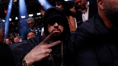 US rapper Eminem attends the fight. EPA