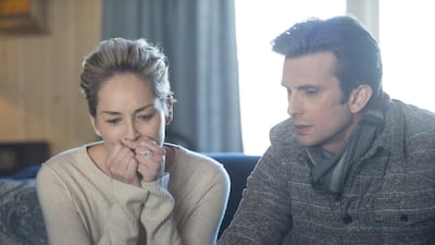 Sharon Stone stars with Frederick Weller in Mosaic. Courtesy HBO
