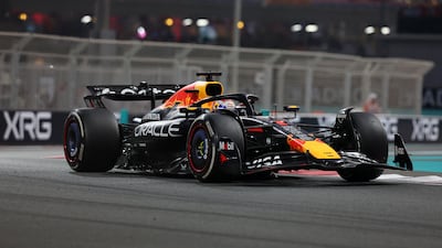 Red Bull driver Max Verstappen during the race at Yas Marina Circuit