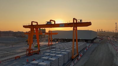 The Dubai Metro Blue Line concrete production plant is in Dubai's International City. Photo: RTA
