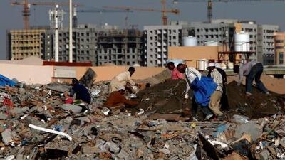 Rubbish piles up in the Jurf 21 area of Ajman.