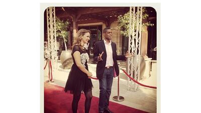 TV hosts from Dubai One recording a show at Madinat Jumeirah during the Dubai International Film Festival. Jaime Puebla / The National