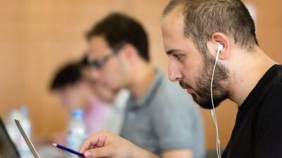 The Arabnet Developer Tournament aims to identify the best developers in a region-wide competition. Above, a coding competitor in Dubai. Duncan Chard for the National