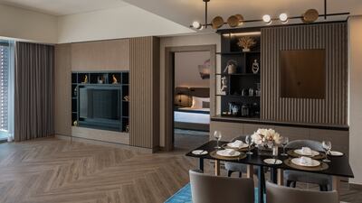 Movie marathons await in the Blockbuster Suite living room.