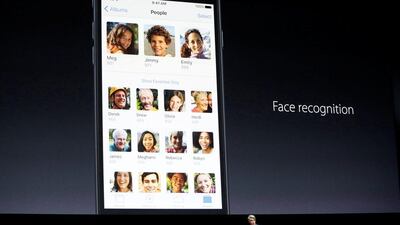 Craig Federighi, senior vice president of software engineering for Apple, talks about face recognition with iOS. Reuters