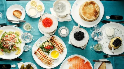 Dishes at Caviar Kaspia, which will open its Dubai outpost in October