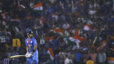 India’s Virat Kohli waits to play a shot. REUTERS/Adnan Abidi