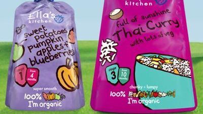 Ella's Kitchen Baby Food is conveniently packaged and 100 per cent organic. Courtesy Ella's Kitchen Baby Food