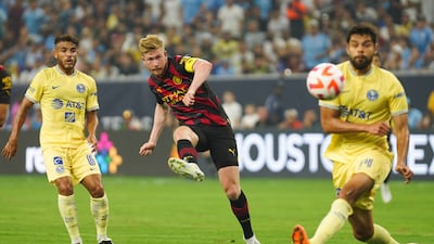 Manchester City's Kevin De Bruyne scores against Club America at NRG Stadium in Houston on July 21. PA