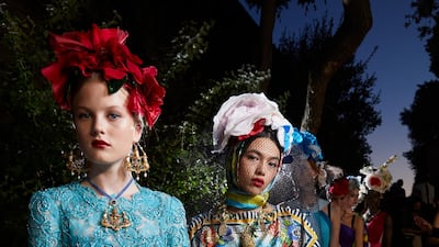 Behind the scenes at Dolce & Gabbana's La Rinascita Alta Moda show. Courtesy Dolce & Gabbana