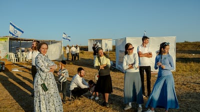 Israeli right-wing activists from the Nahala settler movement celebrate the Jewish holiday of Sukkot near the border with Gaza. Getty Images
