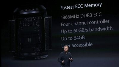 Philip Schiller, senior vice president of worldwide marketing at Apple speaks about the new Mac Pro computer during an Apple event in San Francisco, California. Robert Galbraith / Reuters