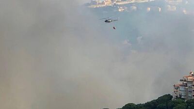 Smoke rises. Image Lebanon Civil Defence via Twitter