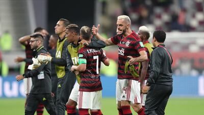Flamengo players celebrate. EPA