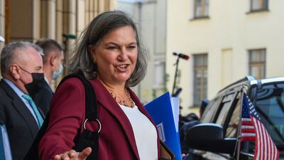 US Under Secretary of State for Political Affairs Victoria Nuland met Palestinian Authority President Mahmoud Abbas in Ramallah on Monday. AFP
