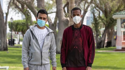 Abdulsalam Farah, right, and his Emirati manager Fahad bin Braik.