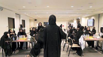 Dozens of teenagers have been training to be anti-drugs ambassadors at the National Rehabilitation Center. Reem Mohammed / The National