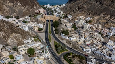 Two lanes of Al Bahri road passing below the Muscat Gate in old Muscat. The International Monetary Fund projects Oman’s economy to expand by 2.4 per cent in 2025. Getty images