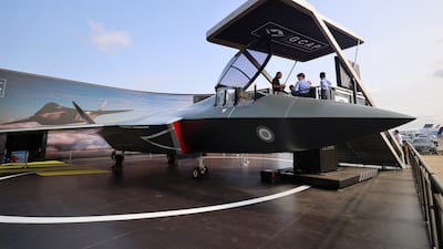 A mock-up of the GCAP fighter jet at the Farnborough International Airshow. EPA