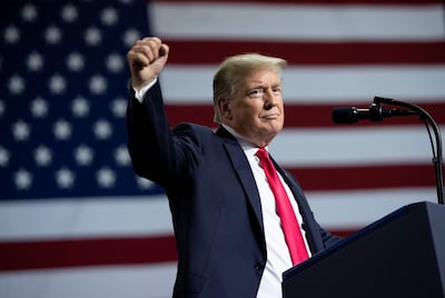 US President Donald Trump at a campaign rally in Florida. Saul Loeb / AFP