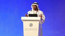 Mohamed Al Mushrrakh, chief executive of Invest in Sharjah, addresses the investment forum. Chris Whiteoak / The National