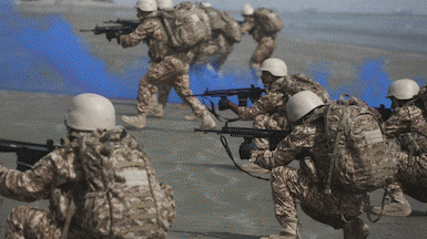 Iranian soldiers during a joint naval exercise in the Sea of Oman. EPA