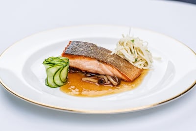 Seared organic salmon