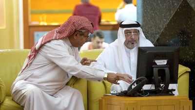 The Abu Dhabi Securities Exchange General Index has gained 12.5 per cent so far this year, while the Dubai Financial Market General Index is up 38.7 per cent over the same period. Christopher Pike / The National