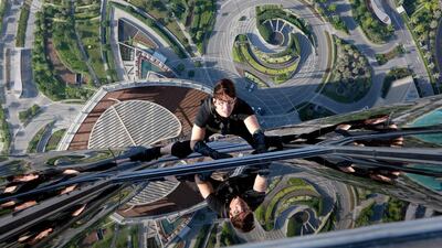 A movie still showing Tom Cruise in Mission: Impossible – Ghost Protocol. Courtesy Paramount Pictures