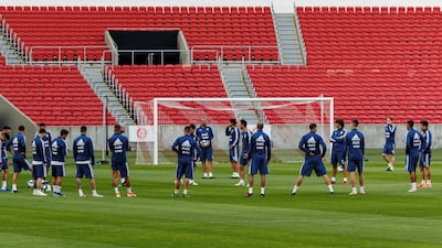 Argentina's players participate in a training session at the Beira Rio stadium. EPA