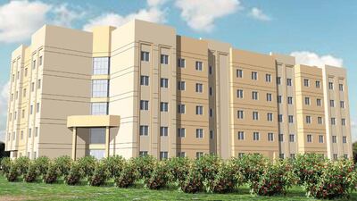 Above, a rendering of the Abu Dhabi University female accommodation building. Courtesy UPC