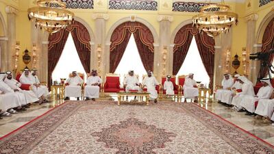 Sheikh Mohammed bin Rashid accepts condolences from well-wishers. Wam